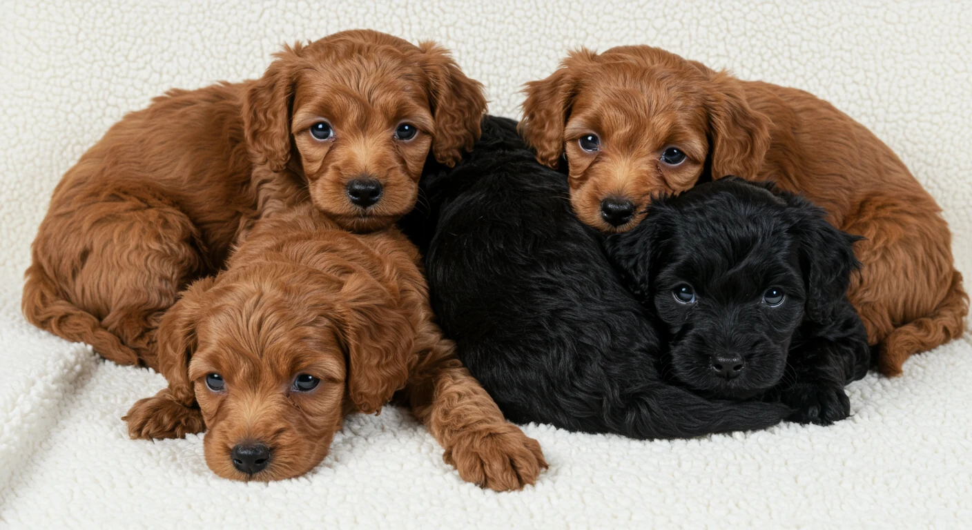 Portee de chiots caniche nain