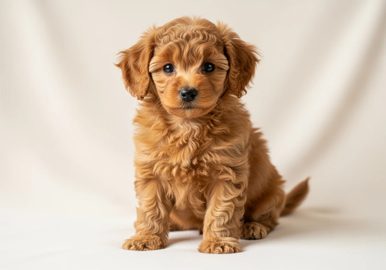 Chiot caniche nain abricot